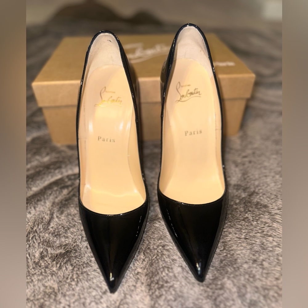 Christian Louboutin Patent Pointed-Toe Red Sole Pumps